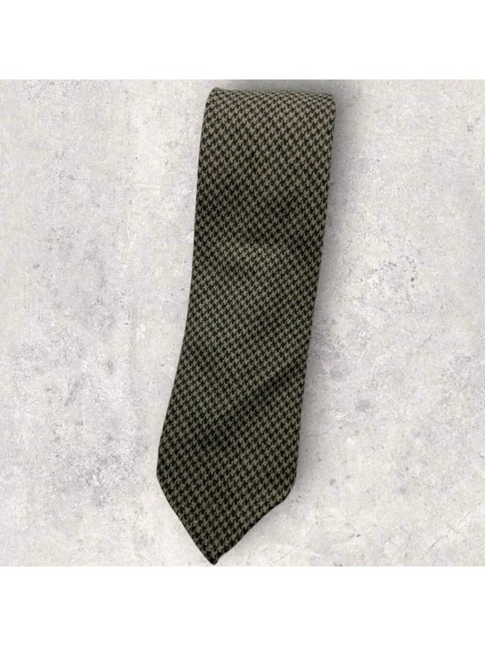 PIOMBO Wool Unlined Tie ITALY Beige Brown Geometric W:3.5"